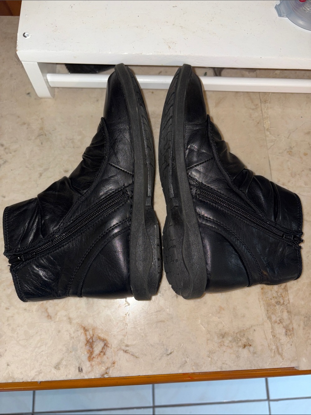 Miz Mooz-black Leather Ankle Boots - Picture 5 of 9